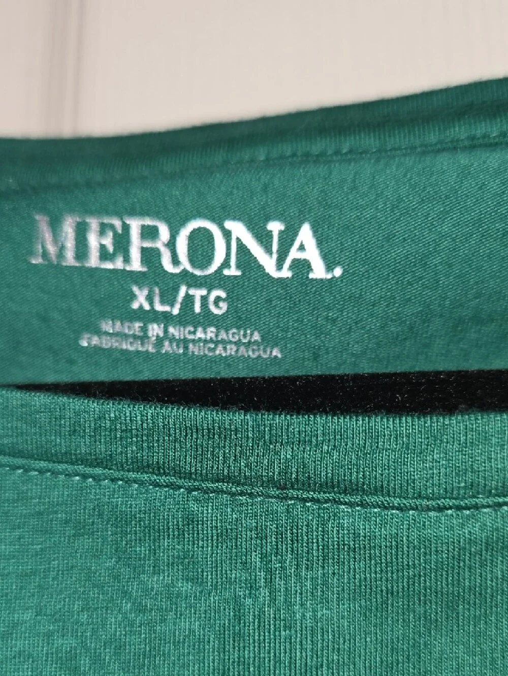 Merona Forest Green‎ Long Sleeve Tee with White Graphic